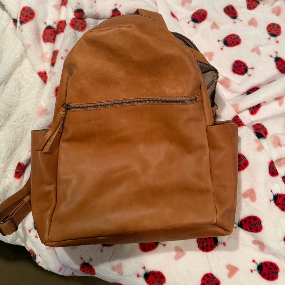 Able Tan Leather Backpack - Picture 5 of 9